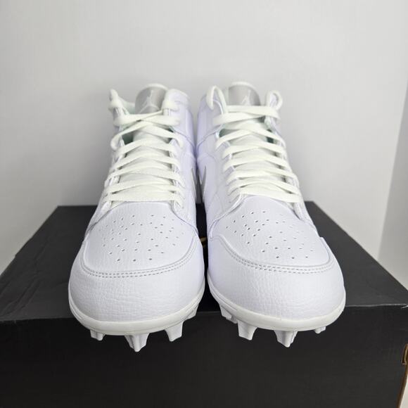 Jordan 1 Mid TD White Grey Fog Size 8.5 Men Football Cleats main image 4